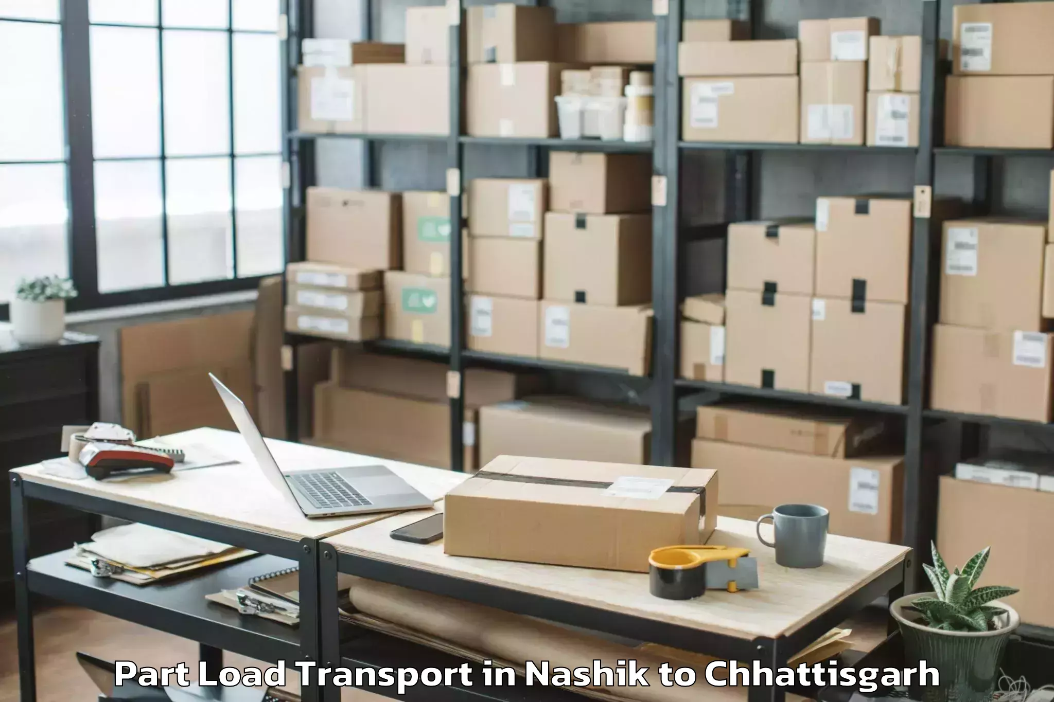 Professional Nashik to Jashpur Part Load Transport